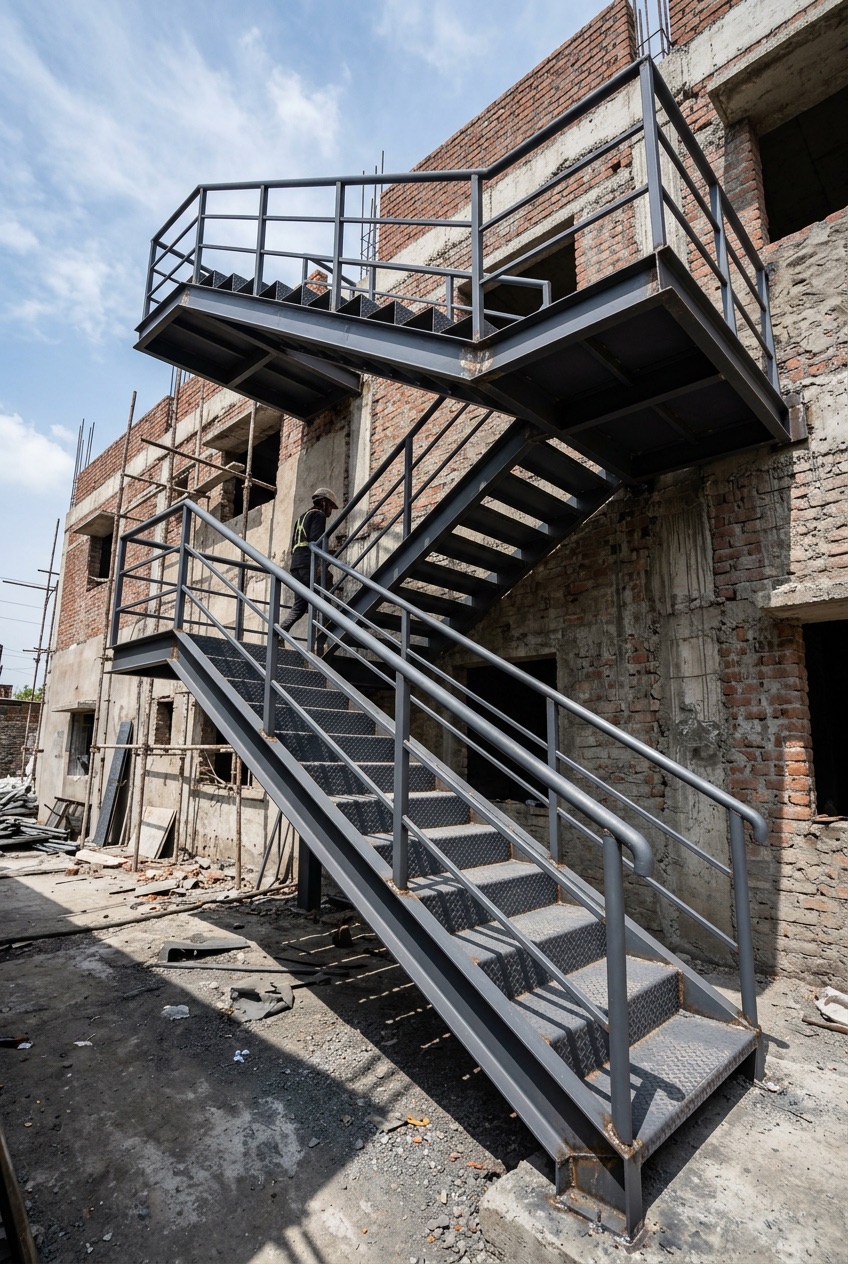 Steel staircase